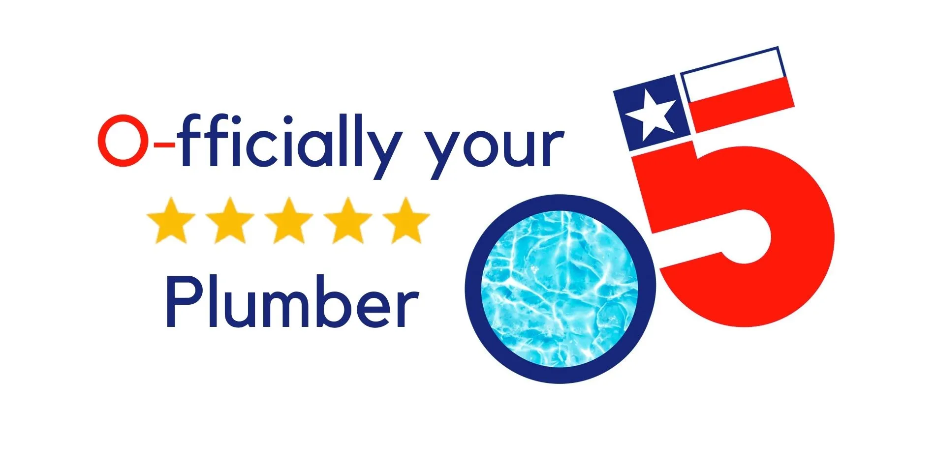 Texas-themed five-star plumber logo design.